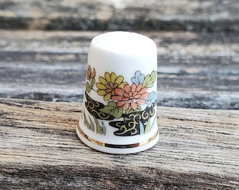 Vintage Flower Thimble. Gift For Mom, Quilter,  Anniversary, Christmas, Birthday, Mother's Day. Collectable Thimble. Ceramic