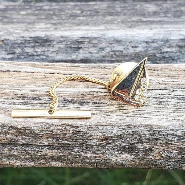 Vintage Sailboat Tie Tack. Anniversary, Gift For Dad, Groom