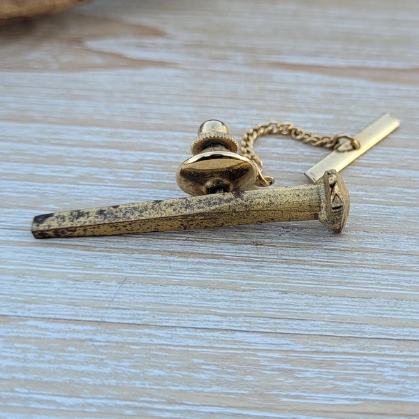 Vintage Spike Tie Tack. Railroad, Religious. Nail Pin