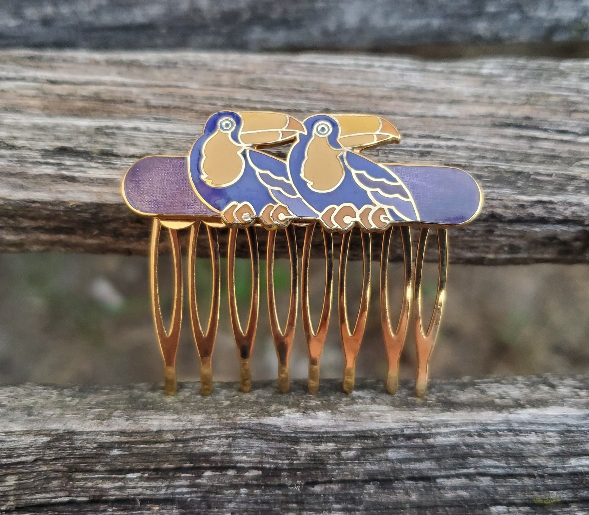 Vintage Cloisonne Peacock Hair Clip Shop 1920s Headpieces - Vintage Peacock Hair Clip | BABEYOND main image 4