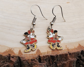 Vintage Minnie Mouse Earrings. Gift For Mom, Kids, Girls, Bridesmaid, Wedding, Anniversary, Wedding, Christmas, Birthday, Mother's Day.