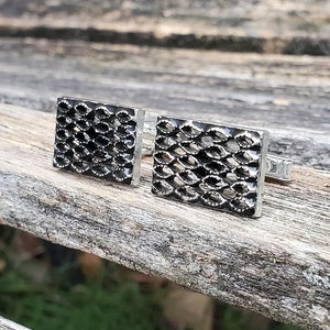 Vintage Silver Cufflinks. Grate Cufflinks. Gift For Groomsmen, Groom, Dad, Wedding, Anniversary, Christmas, Birthday, Father&#39;s Day.