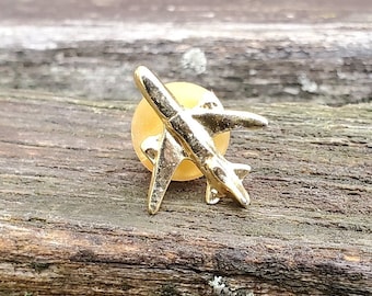 Pin de avión vintage. Alfiler de corbata de avión. Regalo para padrinos de boda, novios, papás y pilotos. Militar. Alfiler de corbata de avión.