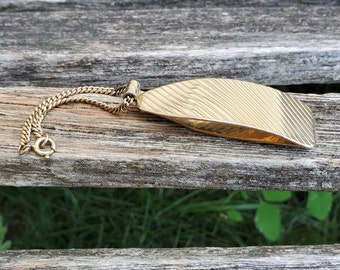 Vintage Chain Tie Clip. Watch Fob. Gift for Dad, Groomsmen, Anniversary, Birthday