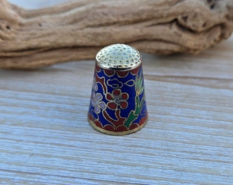 Vintage Cloisonne Thimble. Gift For Mom, Anniversary, Birthday, Collectable