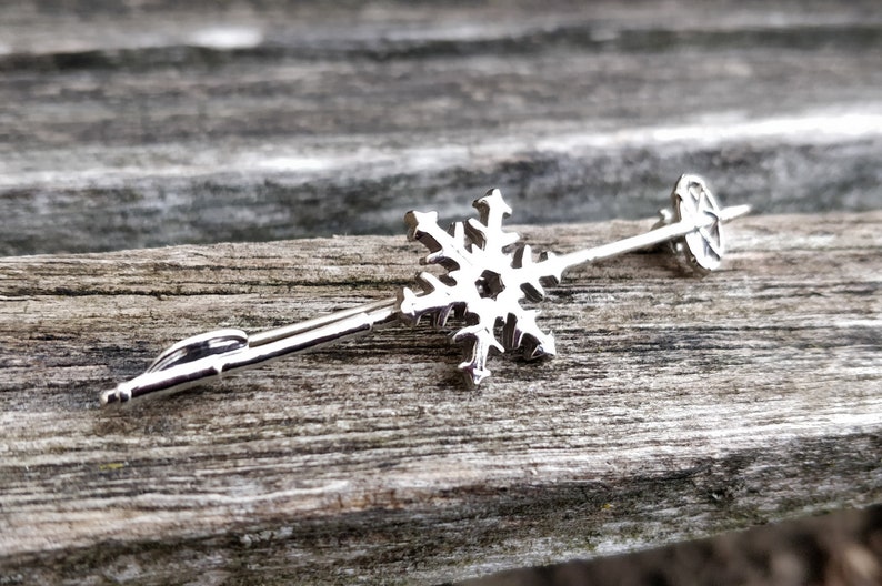 Tie Clip Christmas. Birthday Vintage Ski Pin Gift For Dad Anniversary Mom Wedding