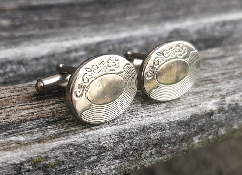 Vintage Engraved Floral Cufflinks Dad Groom Father/'s Day. Anniversary Wedding Gift For Groomsmen Birthday