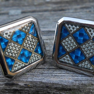 Gemelos vintage de turquesa y plata. Regalo para padrinos de boda, novios, papás, aniversarios y cumpleaños.