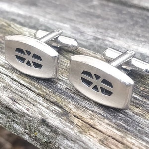 Vintage Silver Cufflinks. Gift For Groomsmen, Groom, Dad, Wedding, Anniversary, Christmas, Birthday, Father&#39;s Day. Modern Cufflinks