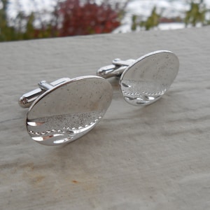 Vintage Sterling Silver Cufflinks. Engraved. Gift For Dad, Groom, Anniversary, Birthday, Christmas, Father&#39;s Day