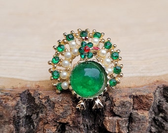Vintage Peacock Brooch. Peacock Pin. Gift For Mom, Anniversary, Birthday, Gifts For Women