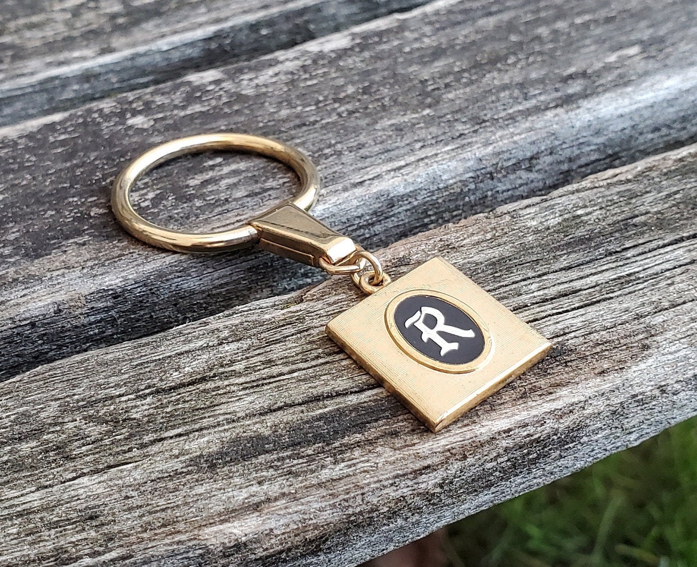 Vintage R Monogram Keychain. Gift For Dad Birthday Etsy
