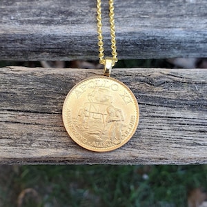 Vintage Apollo Coin Necklace. NASA Necklace. Collectable Americana. Space Necklace