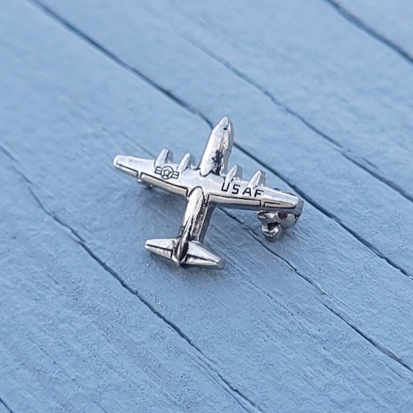 Vintage C-130 Pin. Tiny Hercules Pin, Airplane Pin. Gift Dad, Anniversary, Birthday, Christmas. Pilot. USAF