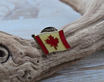 Vintage Canadian Flag Pin. Gift For Dad, Mom, Anniversary, Christmas, Canada Flag.