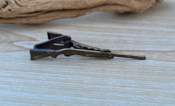 Vintage Rifle Tie Clip. Gift For Dad, Groom, Groo… - image 3