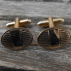 Vintage Gold Cufflinks. Gift For Dad, Groomsmen, Groom, Anniversary