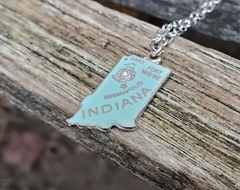 Vintage Indiana Necklace. Gift for Dad, Mom, Anniversary, Christmas, Birthday, Collectable Americana. Indiana Pendant