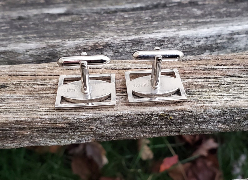 Dad Leaf Cufflinks Groom Vintage Silver Engraved Cufflinks Gift For Groomsmen