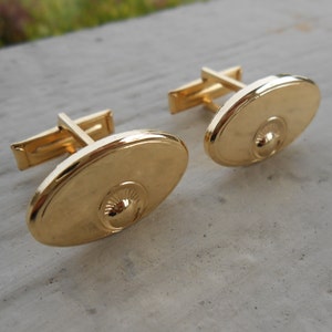Vintage Gold Cufflinks. Gift For Dad, Anniversary, Birthday, Groom, Men