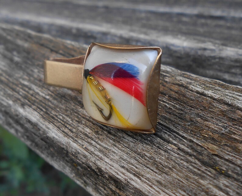 Father/'s Day. Groom Wedding Groomsmen Anniversary Birthday Christmas Gift for Dad Vintage Fly Fishing Tie Clip Wedding
