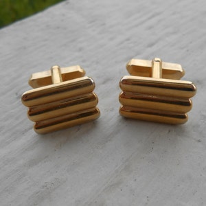 Vintage Manschettenknöpfe, goldfarben. Geschenk für Papa, Jahrestag, Geburtstag, Bräutigam, Männer
