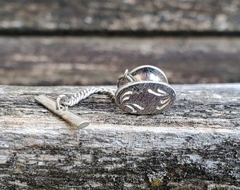 Vintage Silver Tie Tack. Gifts For Dad, Anniversary Gifts, Birthday Gift