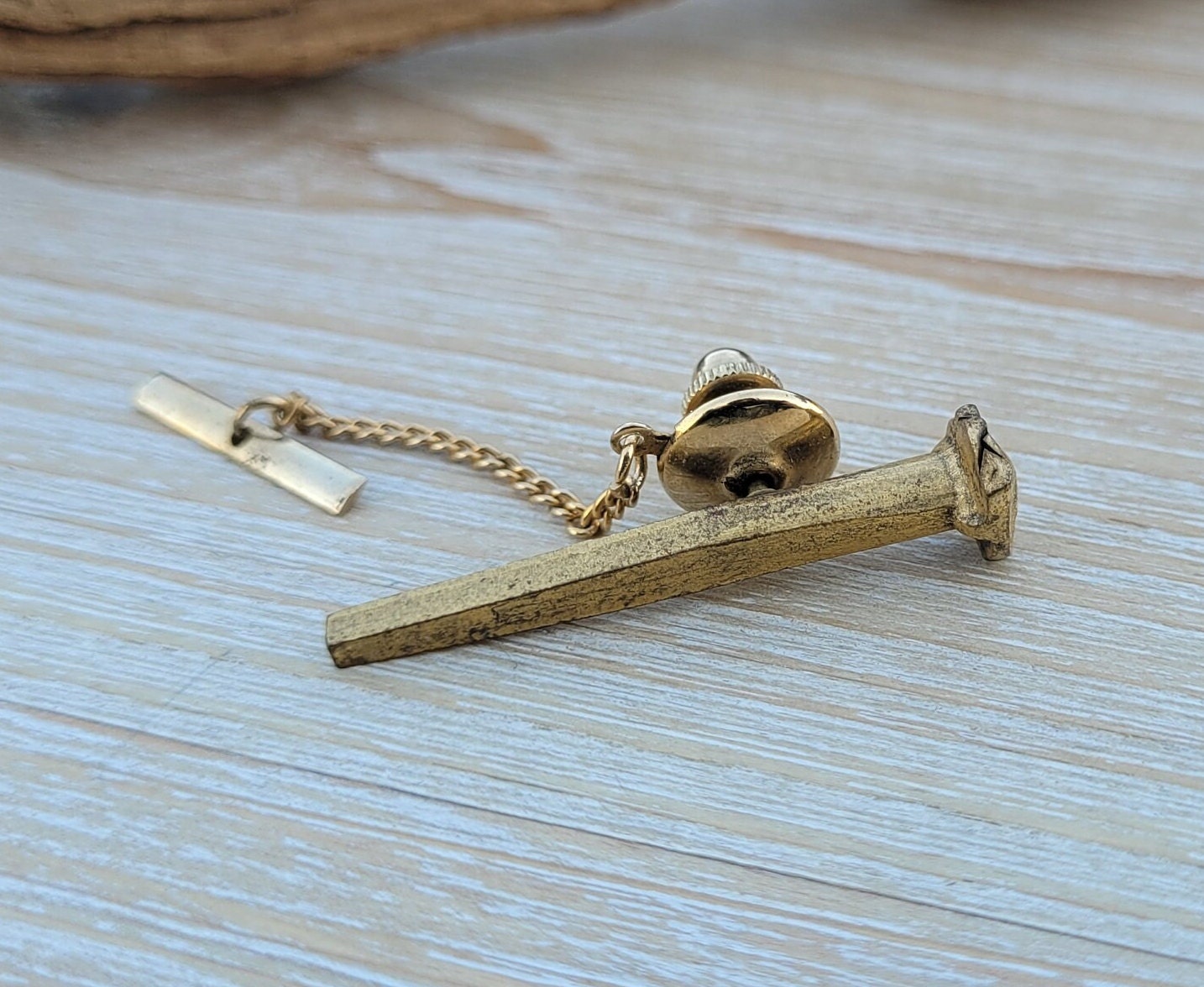 Vintage Spike Tie Tack. Railroad, Religious. Nail Pin