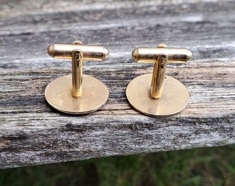 Lot De 5 Boutons De Manchette Vintage Années 60 - Thème Golfeurs, Or, Marque Shields