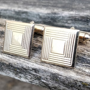 Vintage Gold Cufflinks. Gift For Groomsmen, Groom, Dad, Wedding, Anniversary, Christmas, Birthday, Father&#39;s Day.