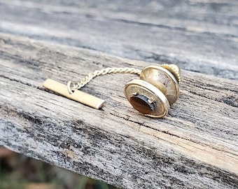 Vintage Tiger's Eye Tie Tack. Gifts For Him, Gifts For Dad. Anniversary Gifts.