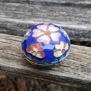 Vintage Cloisonne Trinket Box. Gift For Mom, Bride, Bridesmaid, Wedding, Anniversary, Christmas, Birthday, Mother&#39;s Day.