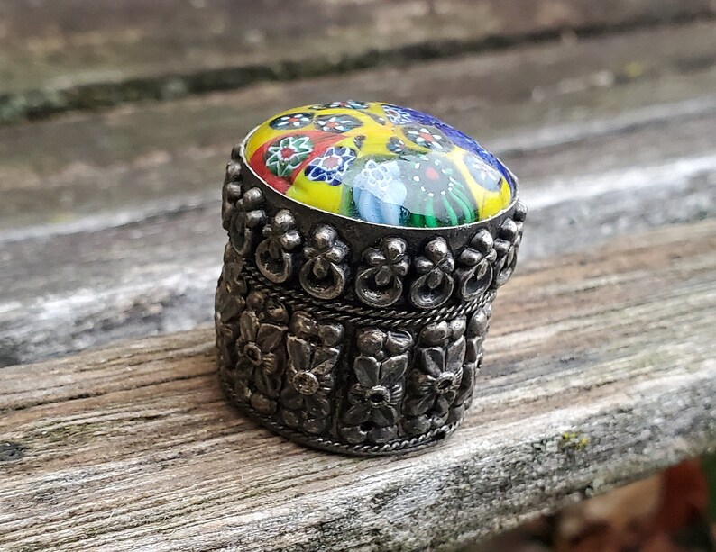 Earring Box Gift For Mom Gift For Her Vintage Floral Trinket Box Pill Box.