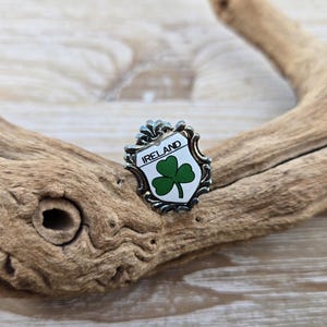 Vintage Ireland Pin. Clover, St. Patrick&#39;s Day. Anniversary, Lucky. Brooch. Shamrock Tie Tack. Irish Pin