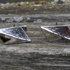 Vintage Abstrakt Silber Manschettenknöpfe. Geschenk für Männer, Papa, Bräutigam, Trauzeugen, Hochzeit, Geburtstag, Jubiläum
