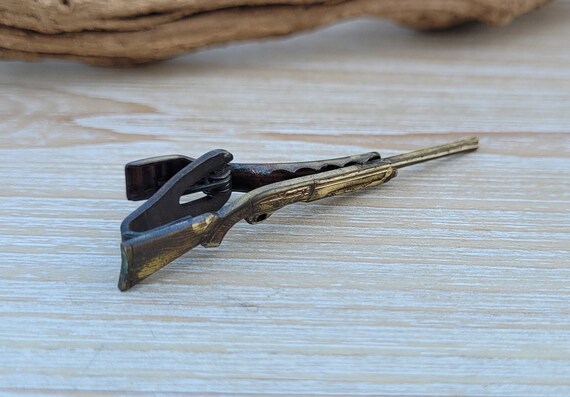 Vintage Rifle Tie Clip. Gift For Dad, Groom, Groo… - image 2