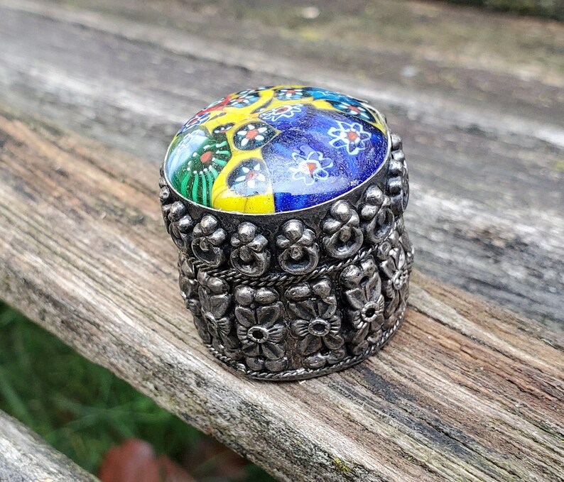 Earring Box Gift For Mom Gift For Her Vintage Floral Trinket Box Pill Box.