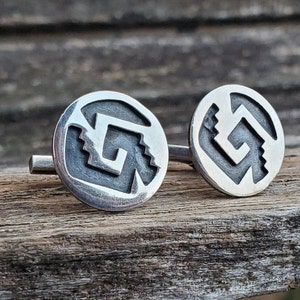 Vintage Sterling Silber Manschettenknöpfe. Mexiko 925. Geschenk für Papa, Bräutigam, Trauzeugen, Hochzeit, Jahrestag, Geburtstag, Weihnachten, abstrakte Manschettenknöpfe