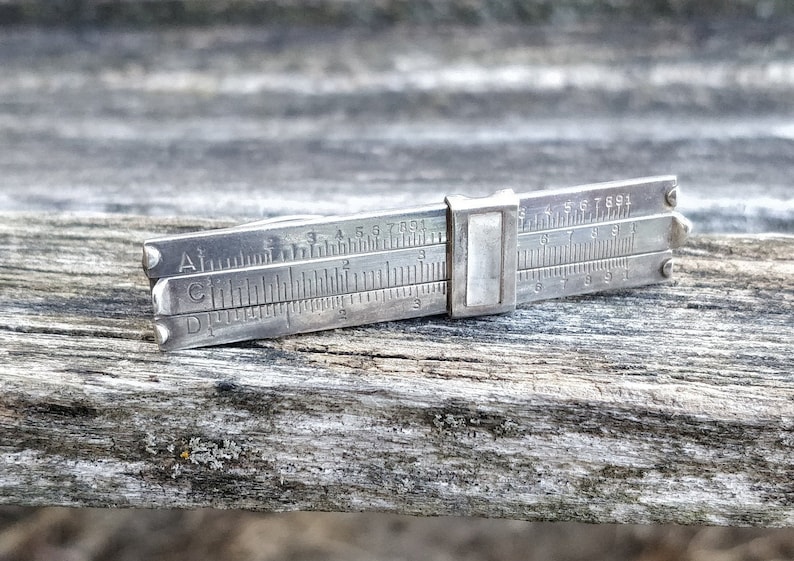 Dad Vintage Sterling Silver Slide Rule Tie Clip Gift For Groomsmen Christmas Father/'s Day. Wedding Birthday Anniversary Groom
