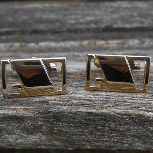 Vintage Gold Cufflinks. Gift For Dad, Groom, Groomsmen, Wedding, Anniversary, Birthday, Christmas, Father&#39;s Day.