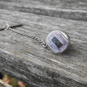 Vintage Silver Tie Tack. Gift For Groomsmen, Groom, Dad, Anniversary.