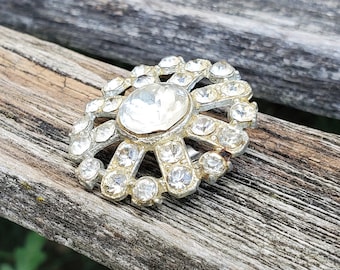 Vintage Rhinestone Brooch. Anniversary, Mom, Birthday, Gifts For Her. Silver