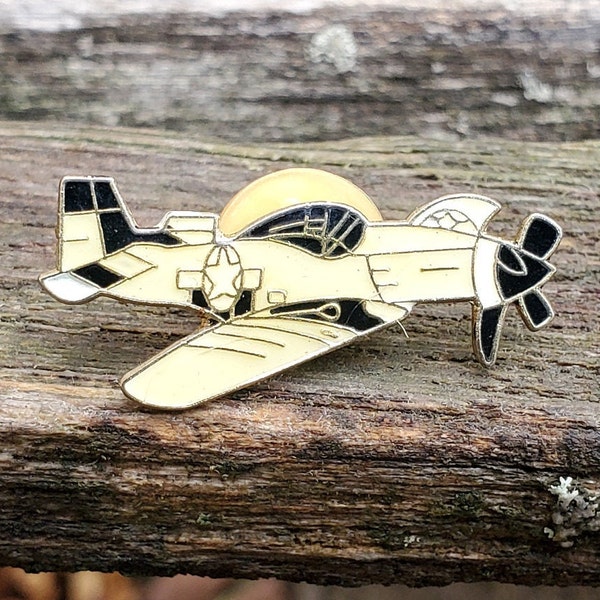 Vintage Airplane Pin. P-51. Gift Dad, Anniversary, Birthday, Christmas.