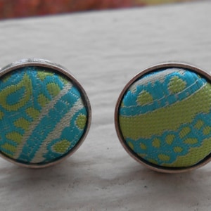 Gemelos vintage turquesa y lima. Regalo único. Para papá, novio, aniversario o boda. Regalos para hombres.