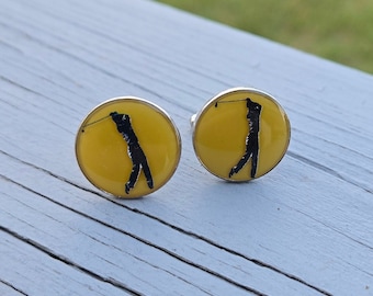 Vintage Golf Cufflinks. Gift For Dad, Groom, Groomsmen, Wedding, Anniversary
