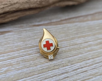 ヴィンテージ献血ピン。2ガロン。ユニークなコレクターズアイテム