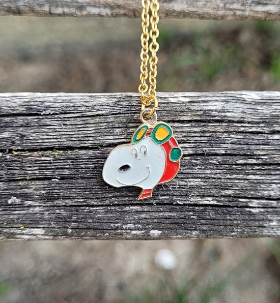 Vintage Snoopy Necklace. Flying Ace. Gift For Dad,