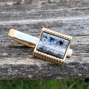 Vintage Gold Glitter Tie Clip. Gift For Dad, Groom, Groomsmen, Wedding, Anniversary, Birthday, Christmas, Father&#39;s Day.