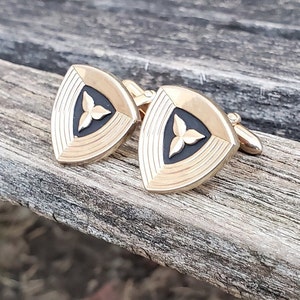 Vintage Triangle Cufflinks. Gift For Groomsmen, Groom, Dad, Anniversary