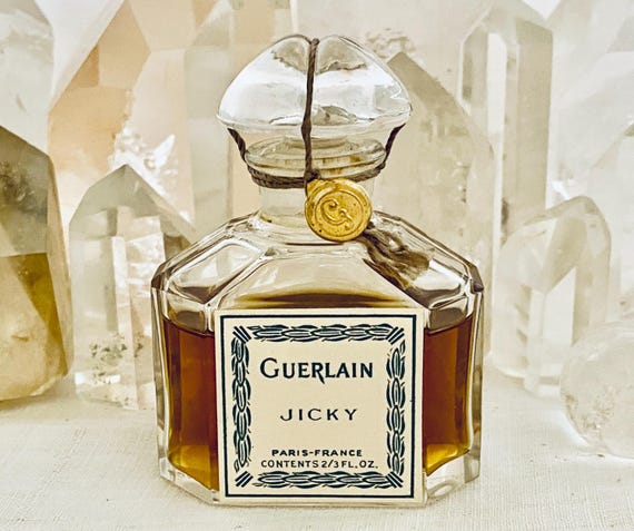 Guerlain, Jicky, 20 ml. or 0.33 oz. Flacon, Parfum Extrait, Pochet et du Courval, Flacon Quadrilobe, ‘Etiquette Laurier', 1889, 1960, Paris